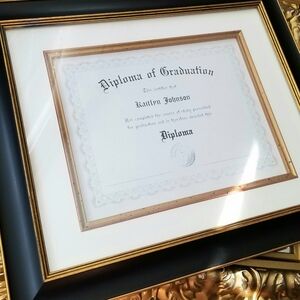 ❗Wooden Art Deco Style Black Gold Trim Diploma Frame❗